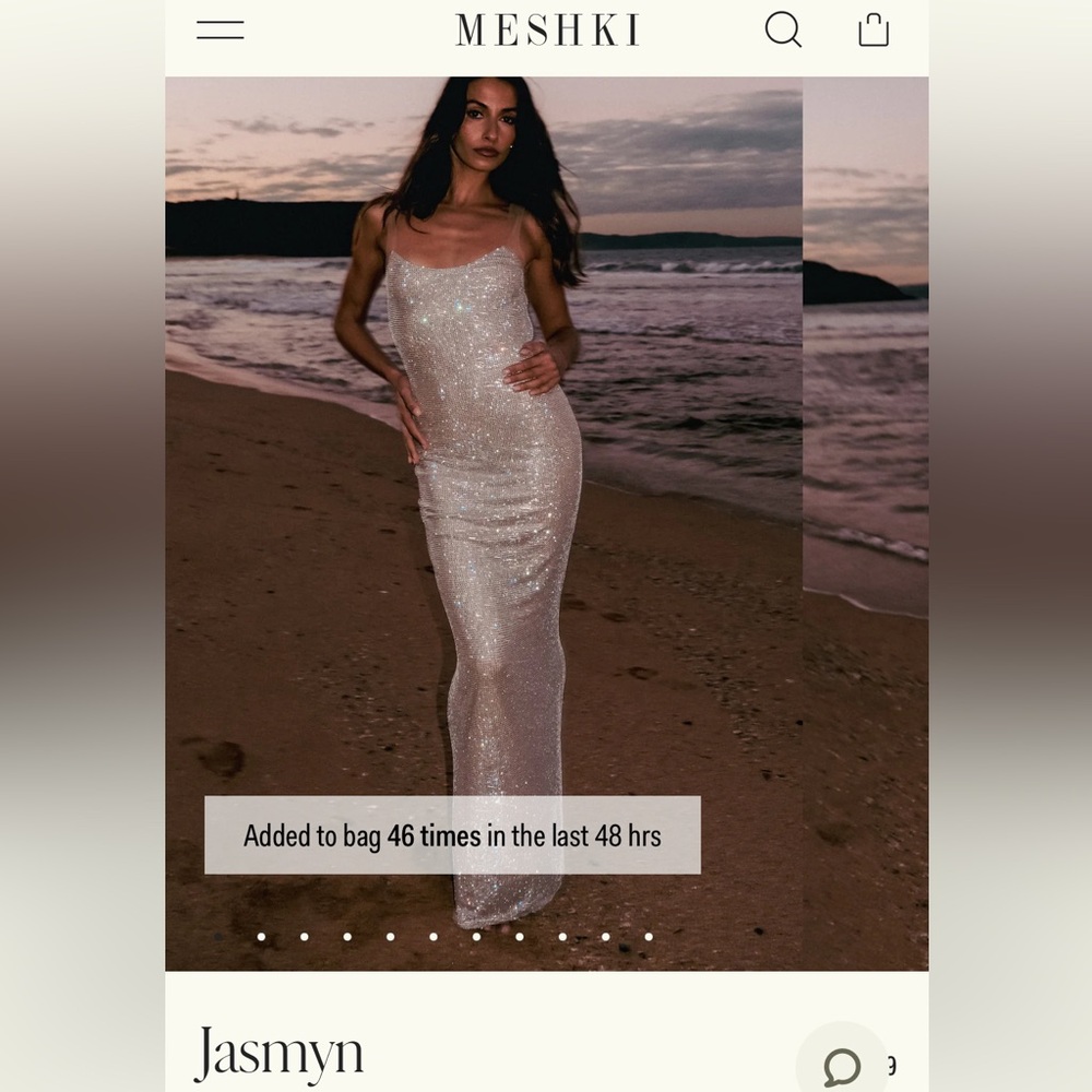 Meshki Glittering Silver Maxi Dress